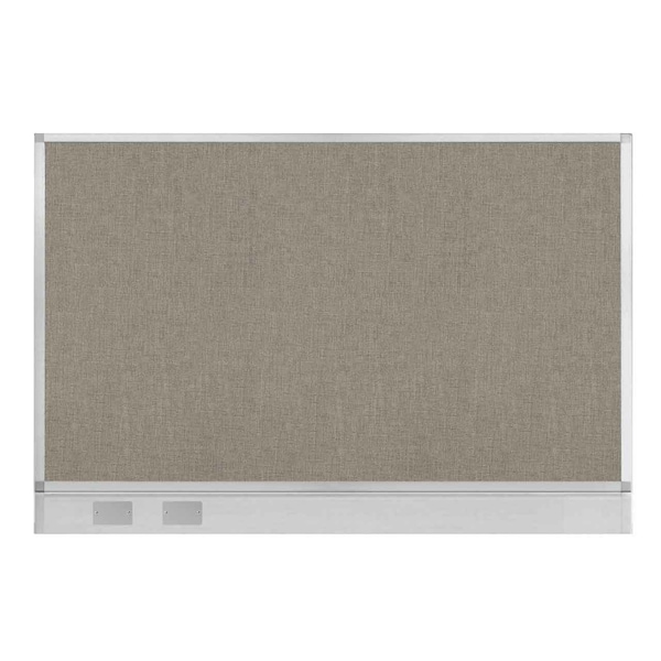 Hush Panel Configurable Cubicle Partition 6' x 4' Warm Pebble Fabric W/ Cable Channel